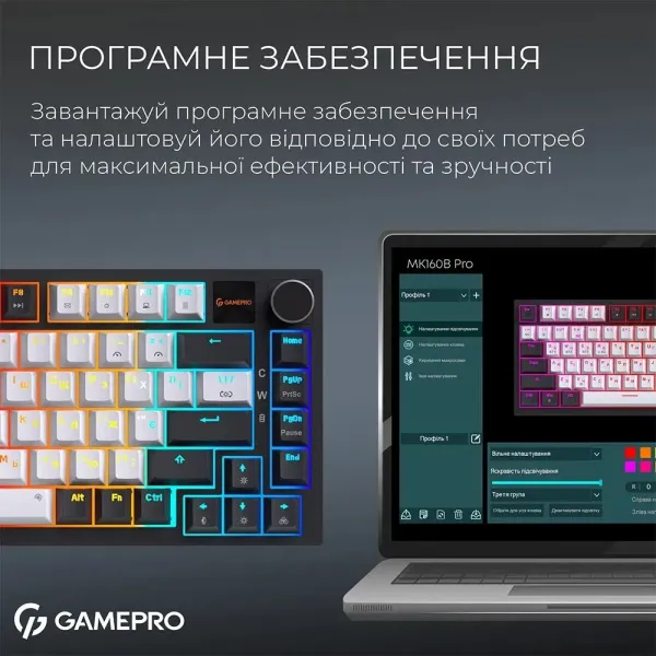 Клавіатура GamePro Asgard Valhalla Pro 75% Rainy switches (White) (UA)