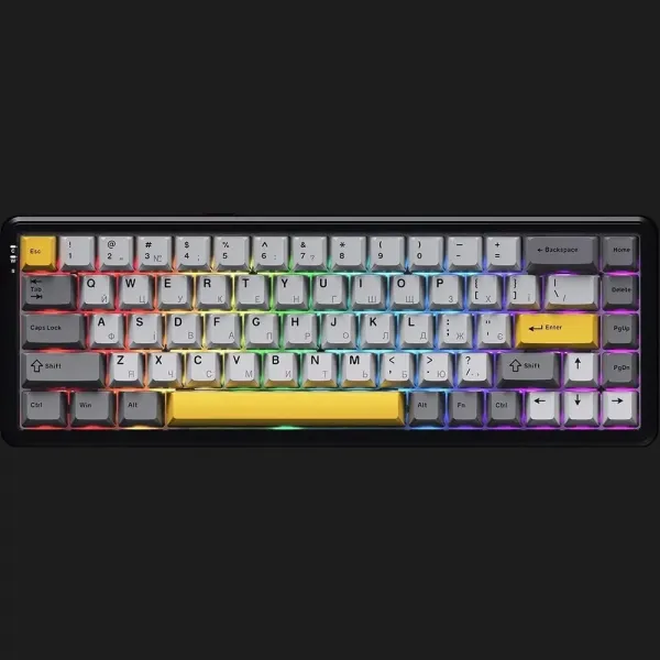Клавіатура ігрова Ajazz (Black/Gray/Yellow) (AK680-M-BGY-AW) (UA)