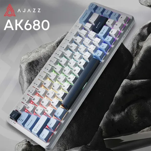 Клавіатура ігрова Ajazz (Blue/White/Dark Blue) (AK680-M-BWD-AW) (UA)