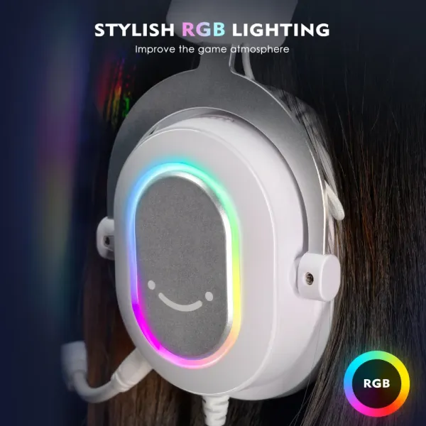 Ігрова гарнітура Fifine RGB H6W (White) (UA)