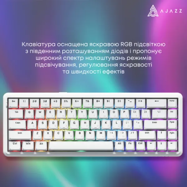 Клавіатура ігрова Ajazz AK680 MAX (White) (AK680-WM-W-A) (UA)