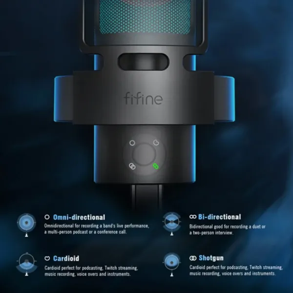 Мікрофон Fifine Ampliagame A8 Plus RGB (Black) (UA)