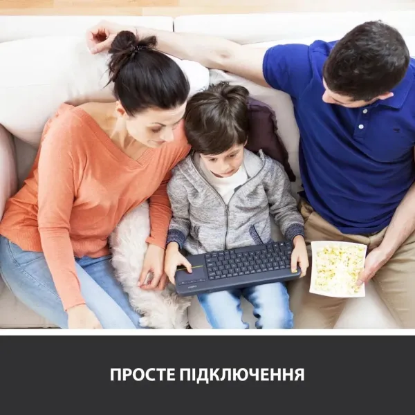 Клавіатура бездротова Logitech K400 Plus (Black) (UA)