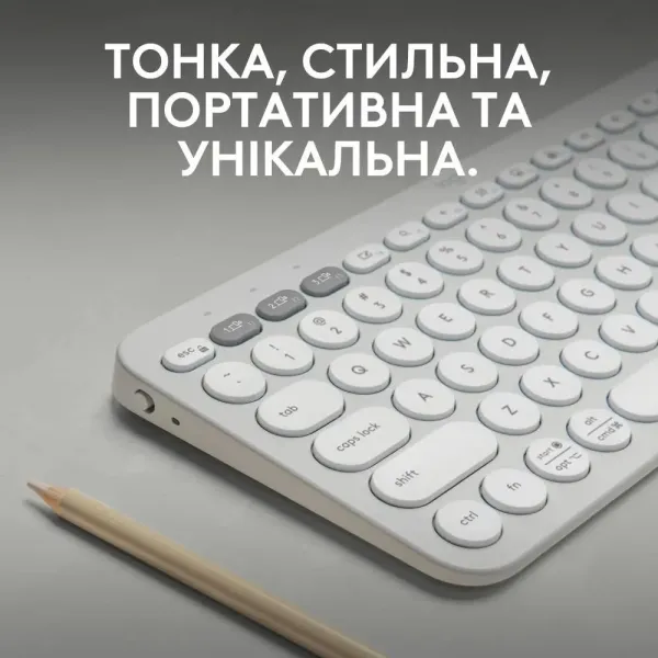 Клавiатура Logitech Pebble Keys 2 K380s (White) (UA)
