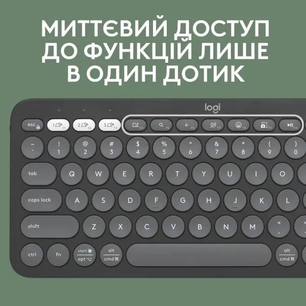 Клавiатура Logitech Pebble Keys 2 K380s (Graphite) (UA)