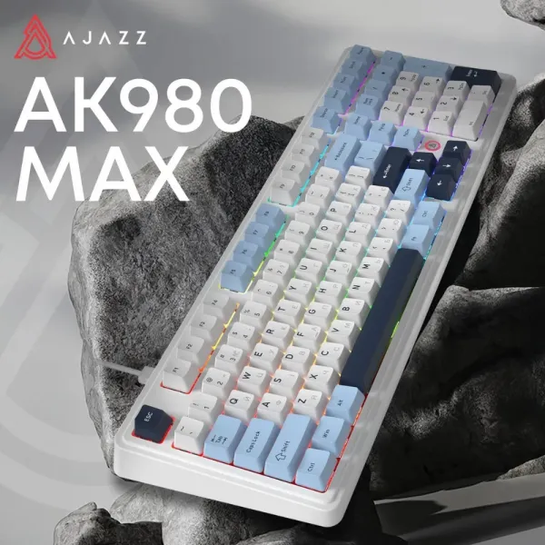 Клавіатура Ajazz AK980 MAX Magnetic Switch (Blue/White/Dark Blue) (UA)