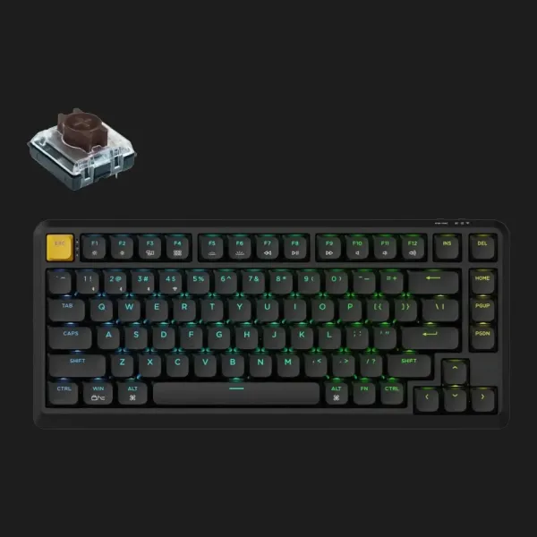 Ігрова клавіатура Keychron J1 82 Key RGB K Pro Brown (Black) (J1-H3-UA)