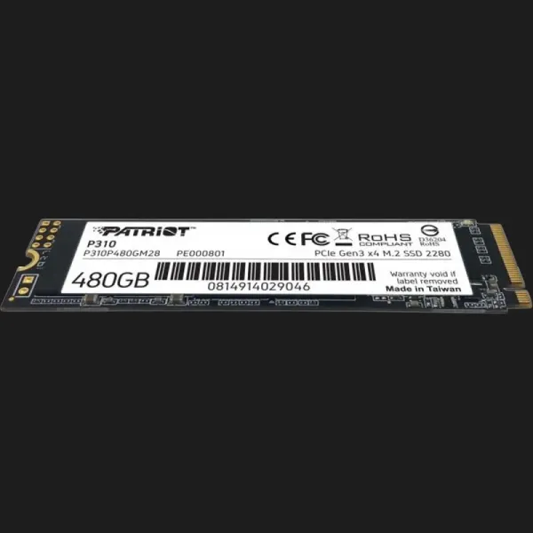 Накопичувач SSD Patriot P310 480GB NVMe PCIe 3.0 (P310P480GM28)