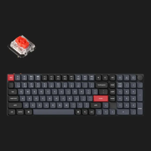 Ігрова клавіатура Keychron K17 Pro 103 Key White Led Gateron MX 2.0 Red (Black) (K17P-A1-UA)