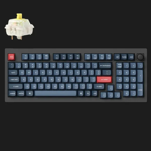 Ігрова клавіатура Keychron V5 Max 100 Key RGB Hot-Swap Gateron Jupiter Banana (Black) (V5M-D4-UA)