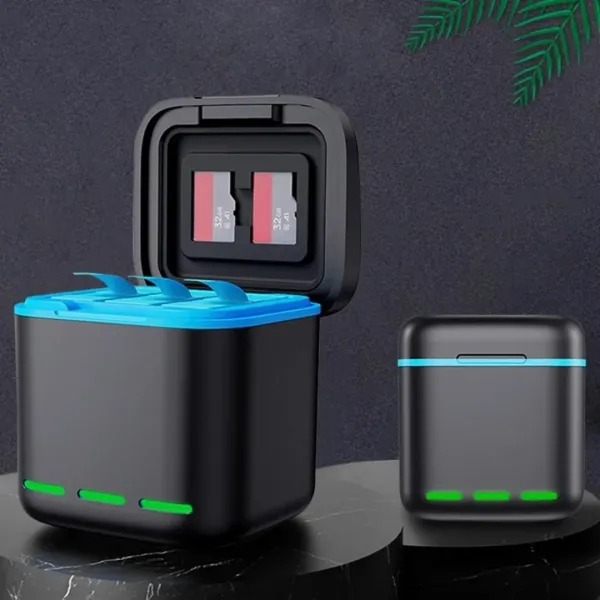 Зарядний пристрій для GoPro Hero 13 Portable Battery Charger 3 Slot Charging Box