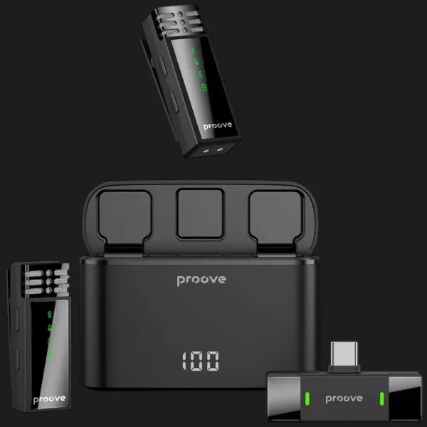 Бездротовий петличний мікрофон Proove Record Type-C + Lightning