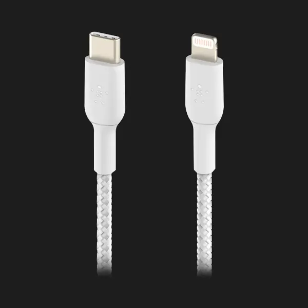 Кабель Belkin Braided USB-С to Lightning 2m (White)