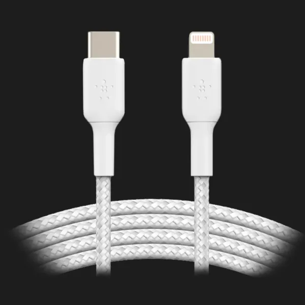 Кабель Belkin Braided USB-С to Lightning 1m (White)