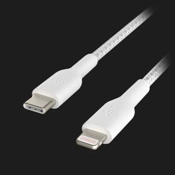 Кабель Belkin Braided USB-С to Lightning 1m (White)