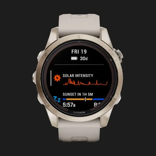 Garmin Fenix 7S Pro Sapphire Solar Soft Gold with Light Sand Band