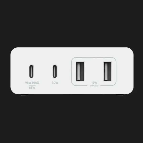 Зарядний пристрій Belkin 4-Port GaN 108W 2x USB-C, 2x USB-A (White)