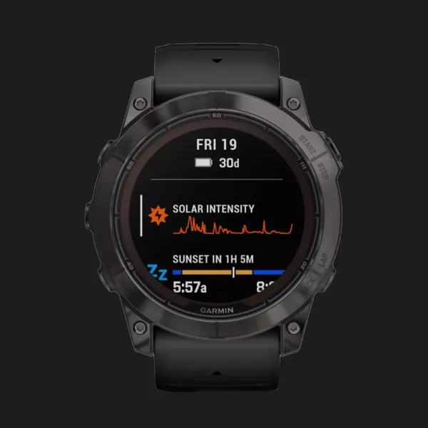 Garmin Fenix 7X Pro Sapphire Solar Carbon Gray DLC Titanium with Black Band