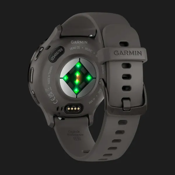 Garmin Venu 3S Slate Stainless Steel Bezel with Pebble Gray Case and Silicone Band