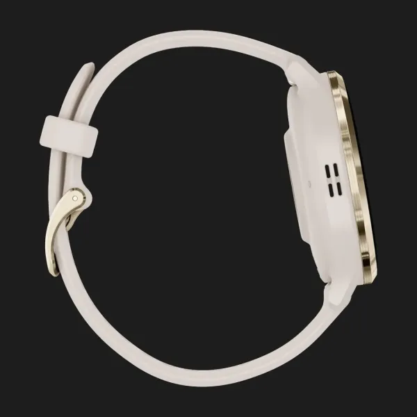 Garmin Venu 3S Soft Gold Stainless Steel Bezel with Ivory Case and Silicone Band