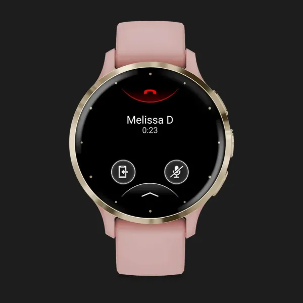 Garmin Venu 3S Soft Gold Stainless Steel Bezel with Dust Rose Case and Silicone Band