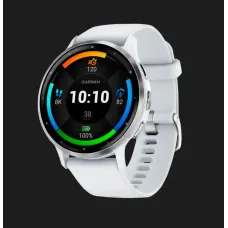 Garmin Venu 3 Silver Stainless Steel Bezel with Whitestone Case and Silicone Band