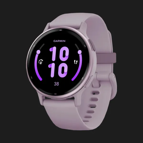 Garmin Vivoactive 5 Metallic Orchid Aluminum Bezel with Orchid Case and Silicone Band