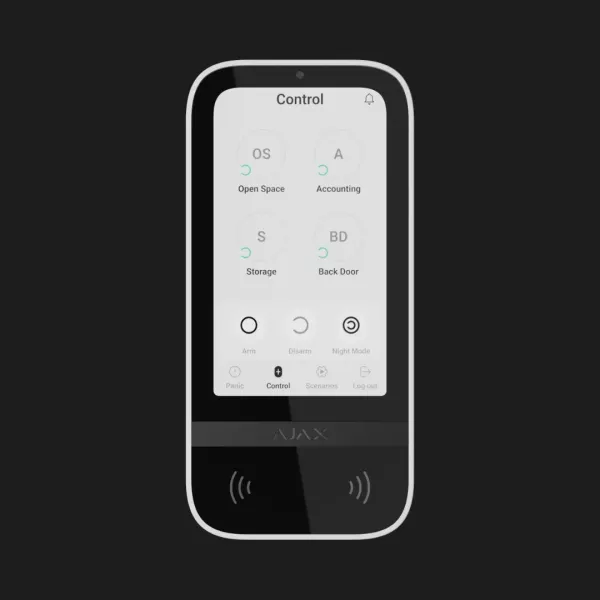 Клавіатура Ajax KeyPad TouchScreen з сенсорним дисплеєм (White)