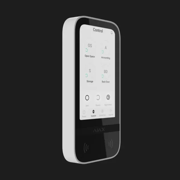 Клавіатура Ajax KeyPad TouchScreen з сенсорним дисплеєм (White)
