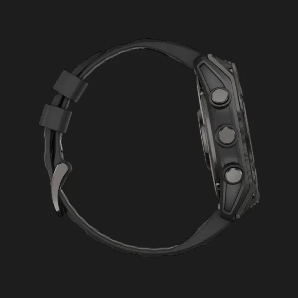 Garmin Fenix 8 51mm AMOLED Sapphire Carbon Gray DLC Titanium with Black/Pebble Gray Silicone Band (010-02905-20/21)
