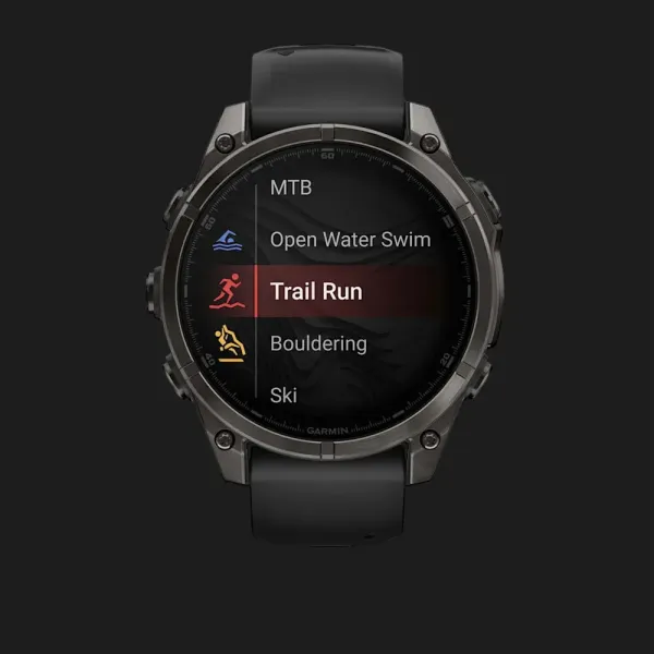 Garmin Fenix 8 47mm AMOLED Sapphire Carbon Gray DLC Titanium with Black/Pebble Gray Silicone Band