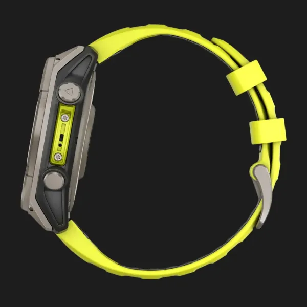 Garmin Fenix 8 47mm Solar Sapphire Titanium with Amp Yellow/Graphite Silicone Band