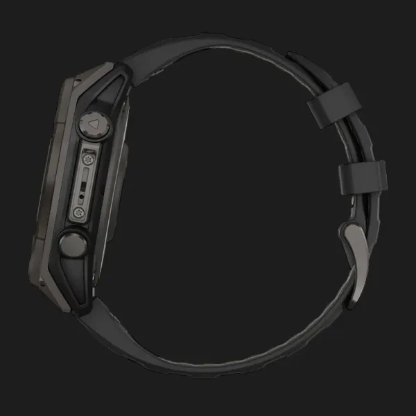 Garmin Fenix 8 51mm Solar Sapphire Carbon Gray DLC Titanium with Black/Pebble Gray Silicone Band