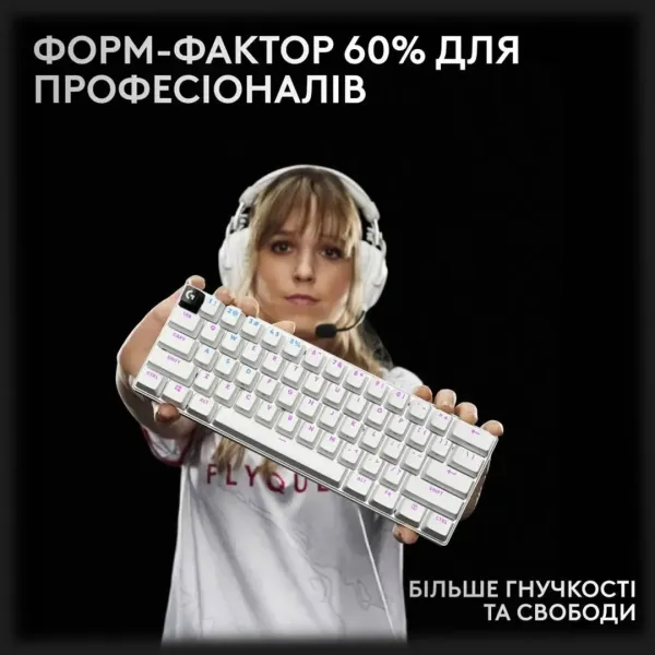 Клавіатура ігрова Logitech G PRO X 60 TKL GX Optical Tactile (White) (UA)