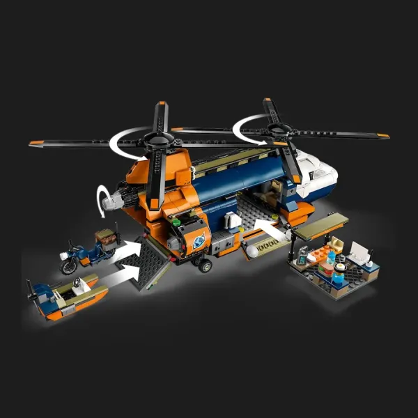 Конструктор LEGO City Вертоліт у базовому таборі для дослідження джунглів (60437)