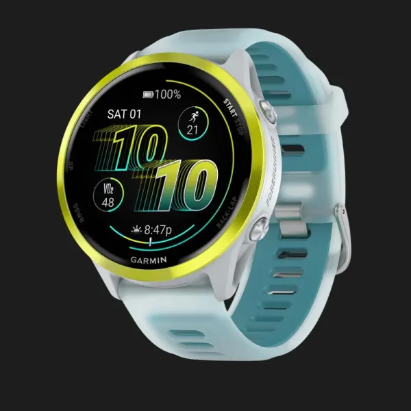 Garmin Forerunner 570 47mm Amp Yellow Aluminum with Translucent Whitestone/Turquoise Band