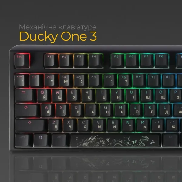 Клавіатура ігрова Ducky One 3 Cherry MX Speed silver RGB (Black) (UA)