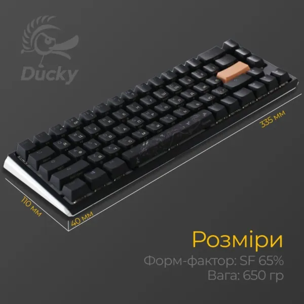 Клавіатура ігрова Ducky One 3 SF Cherry MX Red RGB (Black) (UA)