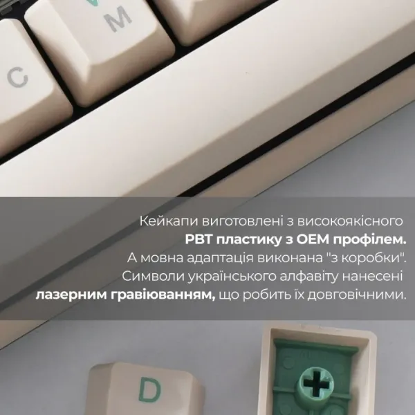 Клавіатура ігрова Ducky One 3 Cherry MX Red (Matcha Cream) (UA)