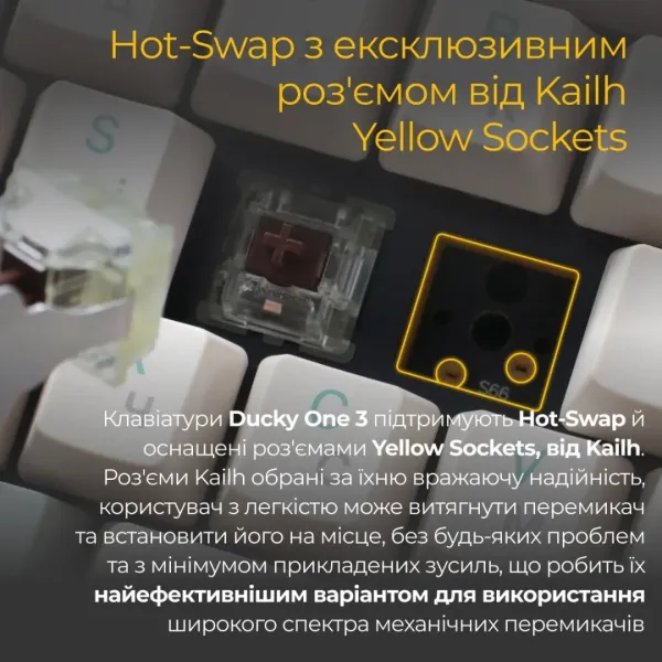 Клавіатура ігрова Ducky One 3 Cherry MX Red (Matcha Cream) (UA)