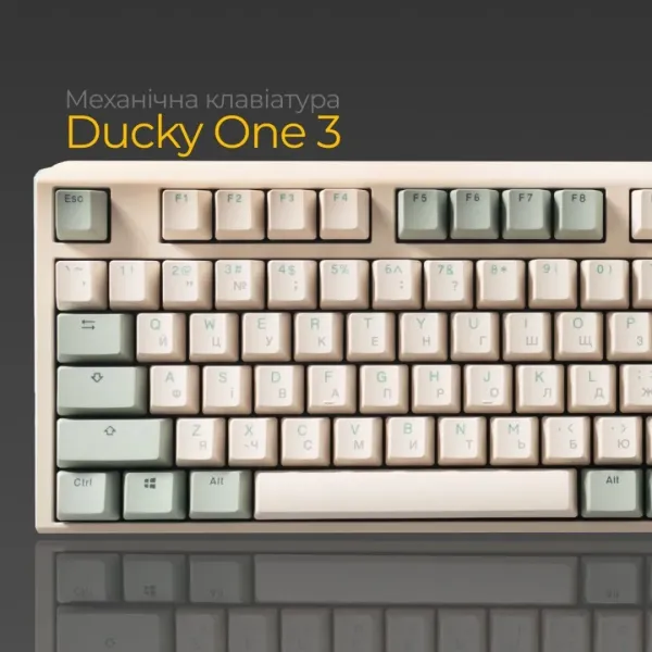Клавіатура ігрова Ducky One 3 Cherry MX Speed silver (Matcha Cream) (UA)