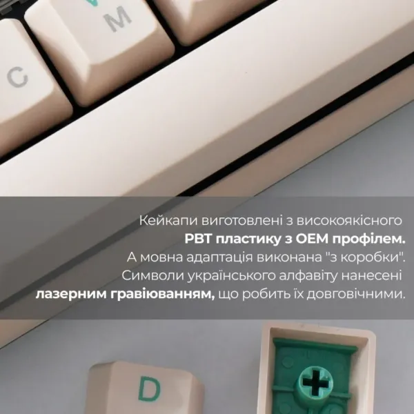 Клавіатура ігрова Ducky One 3 TKL Cherry MX Red (Matcha Cream) (UA)
