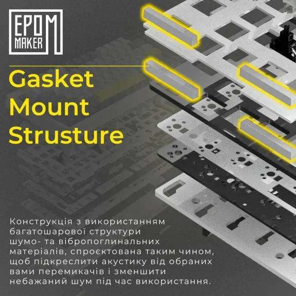Клавіатура ігрова Epomaker TH80 PRO V2 Sea Salt Silent (Black) (UA)