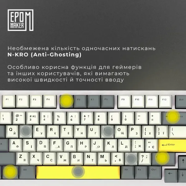 Клавіатура ігрова Epomaker AK820 Pro Flying Fish (White) (UA)