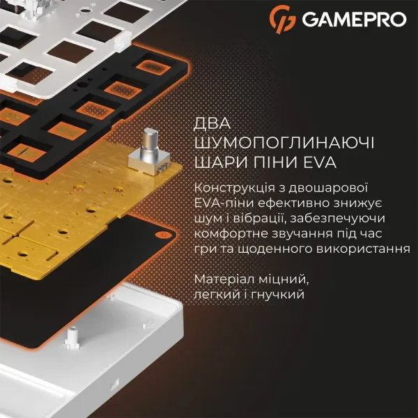 Ігрова клавіатура Gamepro Genesis Silverlight (White) (UA)