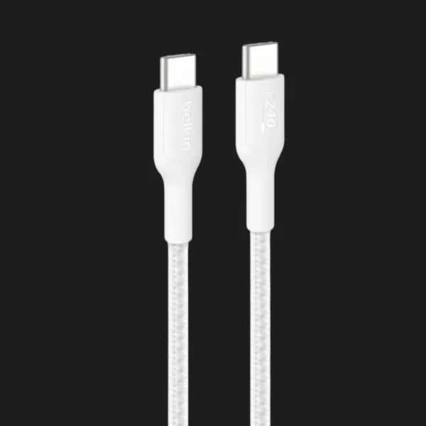 Кабель Belkin Braided USB-C 240W 2m, NEW (White)