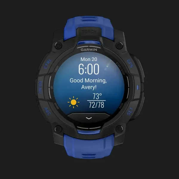 Garmin Instinct 3 45mm AMOLED Black with Bolt Blue/Black Band