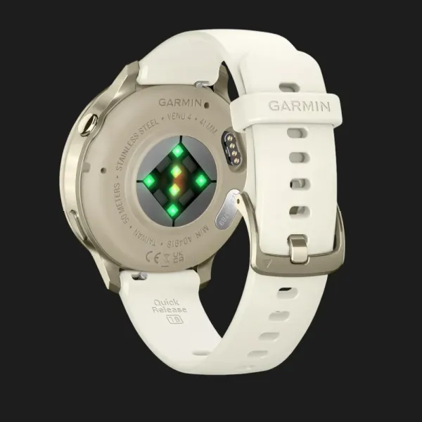 Garmin Venu 4 41mm Lunar Gold with Bone Silicone Band