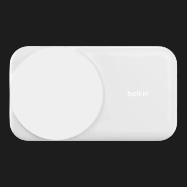 Безпровідна зарядка Belkin 2в1 UltraCharge Foldable Magnetic Charging 25Вт (White)