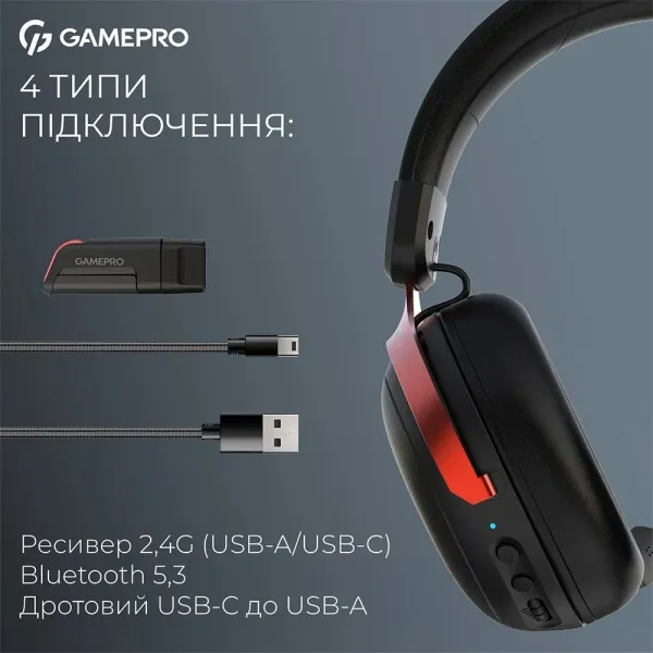 Ігрова гарнітура Gamepro HSW201BR (Black/Red) (UA)